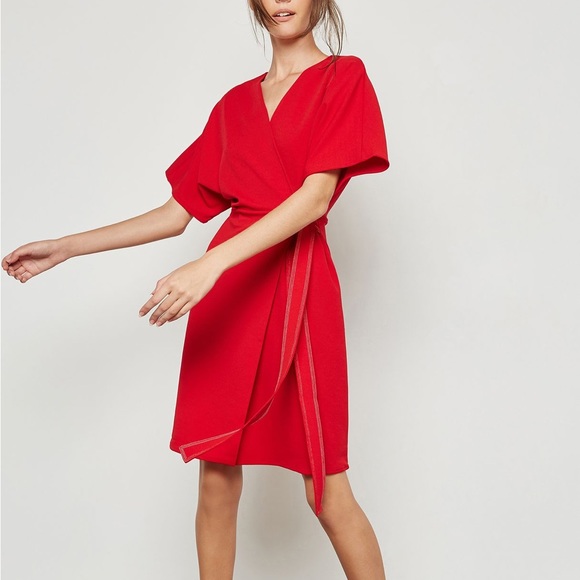 Mango NWT red wrap dress size L - Picture 4 of 5